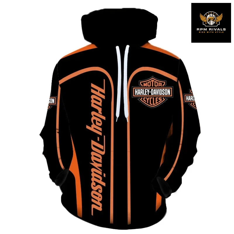 Spring Autumn Harley Davidson Hoodie Men -Women - Kids 3d Print Harley Logo Hoodies Fashion Sweatshirt Motorcycle Outdoor Sports Jacket