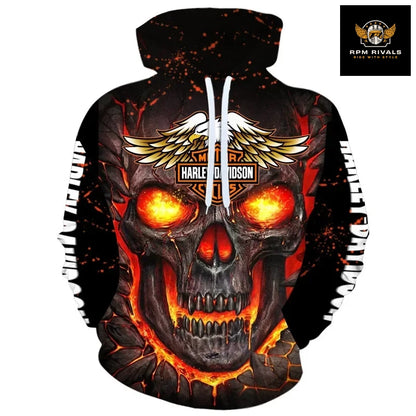 Spring Autumn Harley Davidson Hoodie Men -Women - Kids 3d Print Harley Logo Hoodies Fashion Sweatshirt Motorcycle Outdoor Sports Jacket
