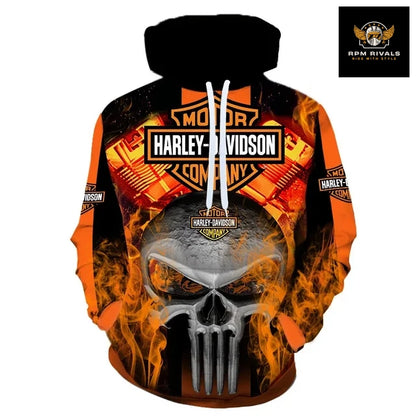 Spring Autumn Harley Davidson Hoodie Men -Women - Kids 3d Print Harley Logo Hoodies Fashion Sweatshirt Motorcycle Outdoor Sports Jacket