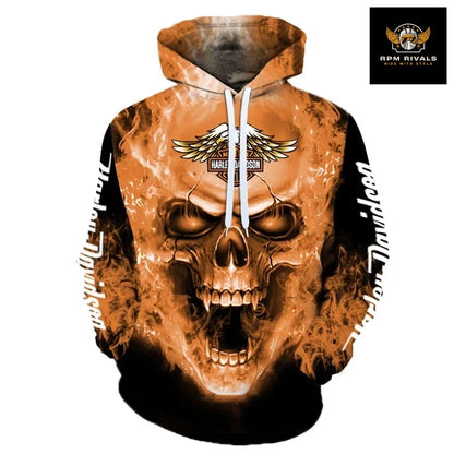 Spring Autumn Harley Davidson Hoodie Men -Women - Kids 3d Print Harley Logo Hoodies Fashion Sweatshirt Motorcycle Outdoor Sports Jacket