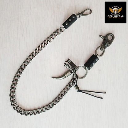 Punk Trendy Fashion Metal Waist Chain Jeans Accessory Chain Bullet/Horn Designs