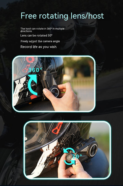 Motorcycle Helmet Intercom Bluetooth Headset Driving Recorder R3