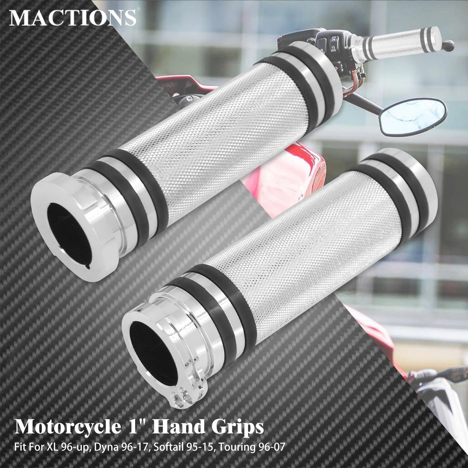 2PCS Motorcycle 1"25mm Handle Bar Hand Grips CNC Aluminum For Harley Touring Sportster 883 1200 VRSC XL V - Rod Dyna Softail FLHR - RPM Rivals