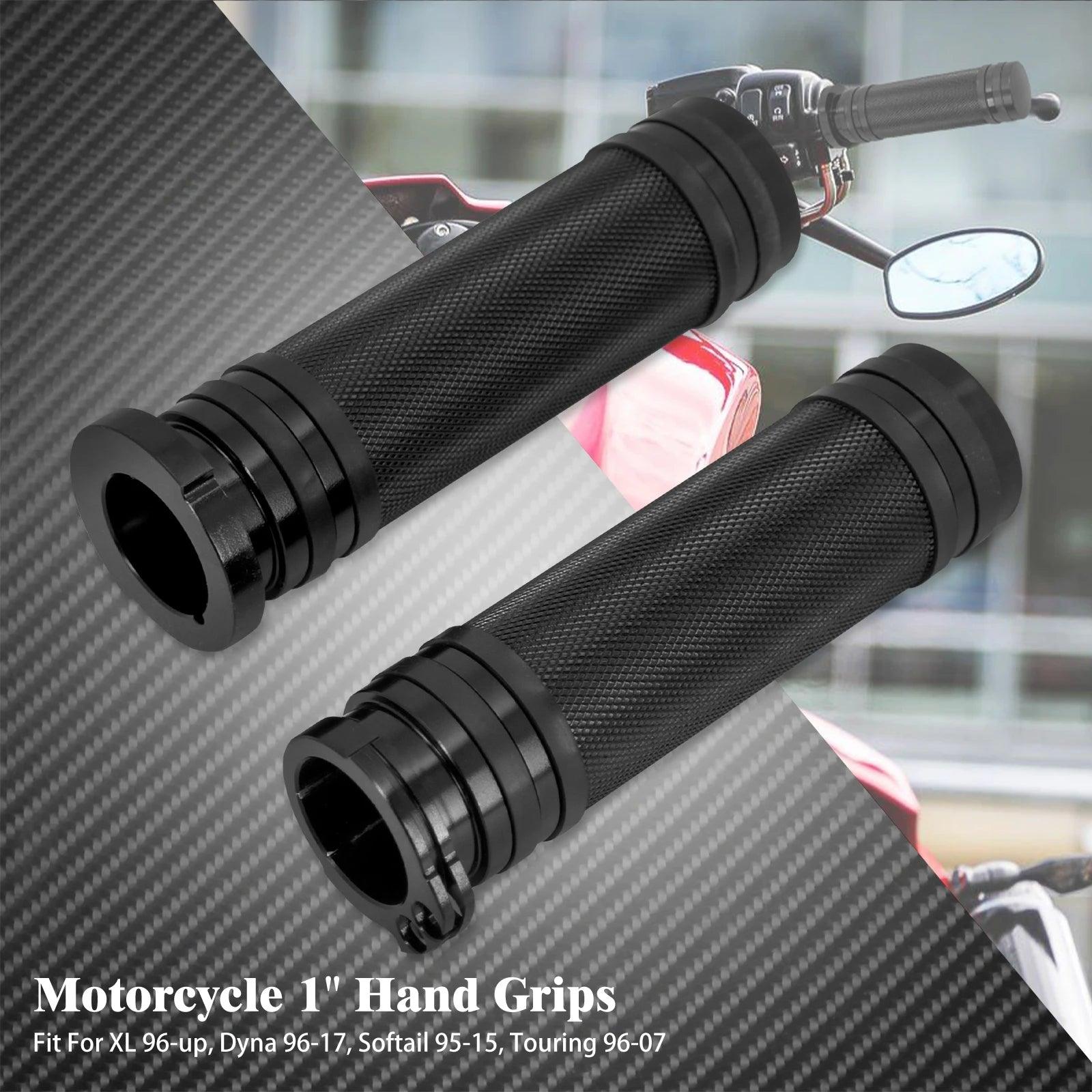 2PCS Motorcycle 1"25mm Handle Bar Hand Grips CNC Aluminum For Harley Touring Sportster 883 1200 VRSC XL V - Rod Dyna Softail FLHR - RPM Rivals