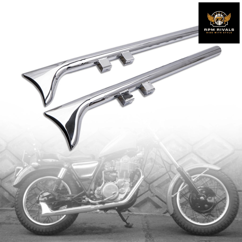 2Pcs/Set Chrome 36" Fishtail Slip On Exhaust Pipe for Harley Touring Road 1995 - 2016 Hot Sale - RPM Rivals