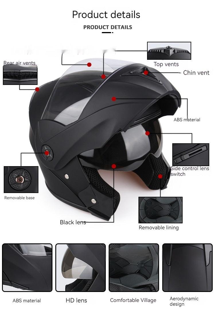 Electric Motorcycle Double Lens Exposed Men And Women Motorcycle Helmet - RPM Rivals