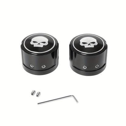 Skull Design Cnc Aluminum Front Fork Nut Cap Bolt For Harley - Fits Touring, Electra Glide, Dyna, Street Bob, Sportster Xl & Softail - RPM Rivals