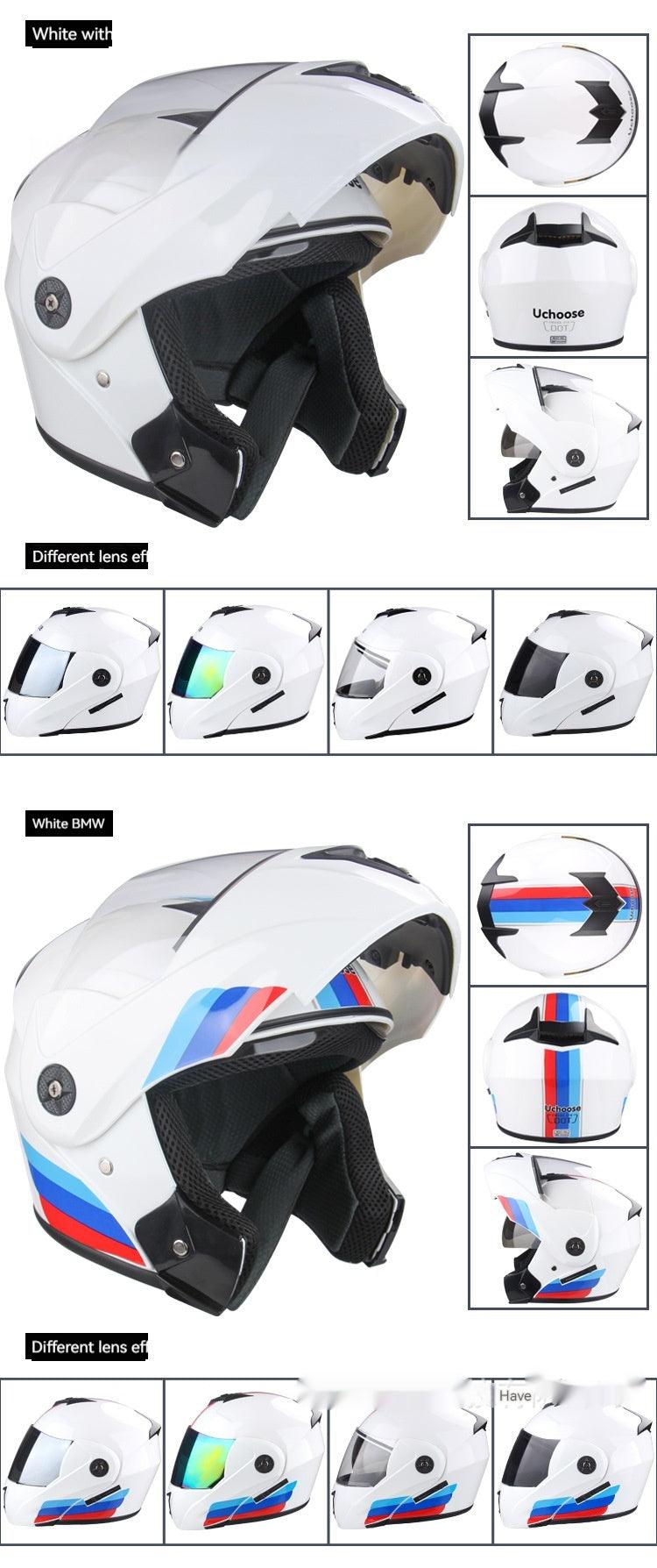 Electric Motorcycle Double Lens Exposed Men And Women Motorcycle Helmet - RPM Rivals