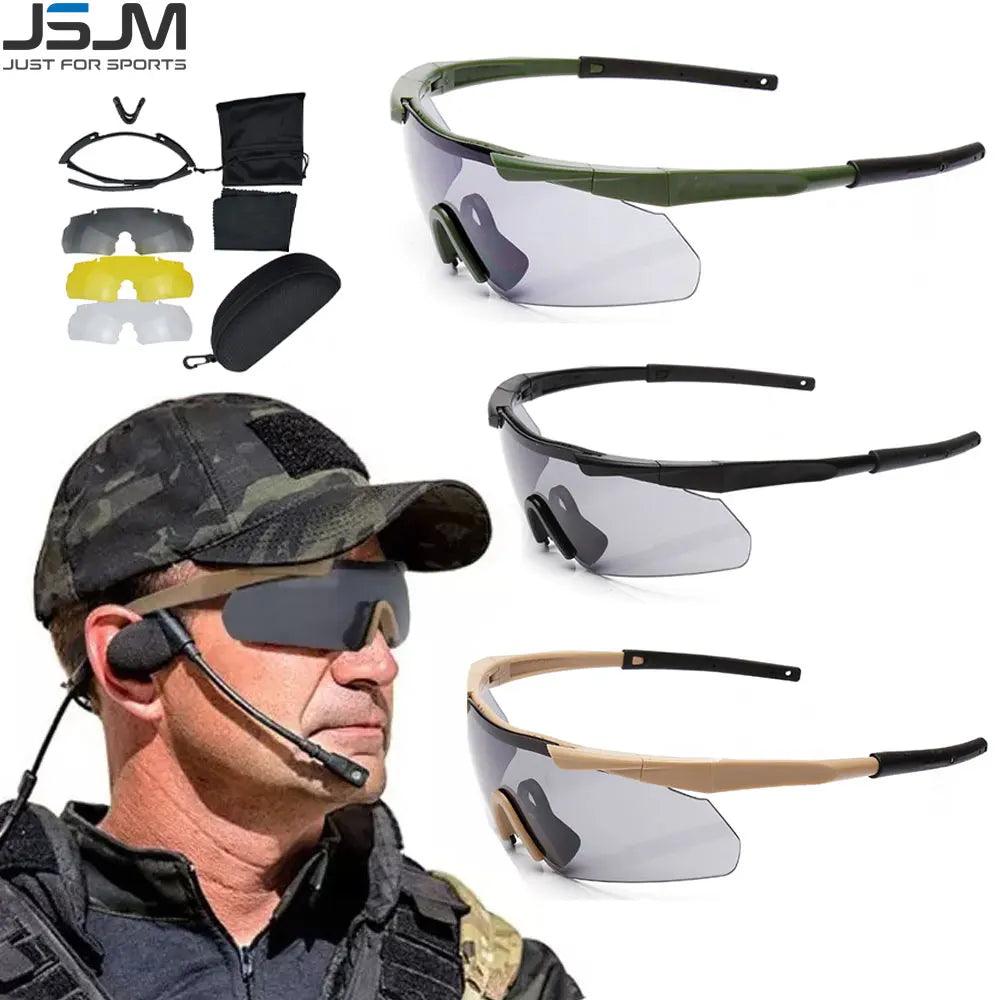 New Style Tactical Goggles CS Airsoft Windproof Shooting Glasses HD 3 Lens Motocross Motorcycle Mountaineering Safe Glasses - RPM Rivals