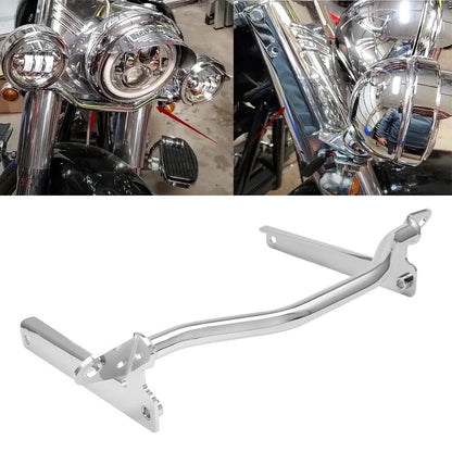 Motorcycle Chrome Front Turn Signals Passing Lamp Light Bar Mount For Harley Softail Fatboy FLSTF Heritage 2002-2017 2016 2015 - RPM Rivals