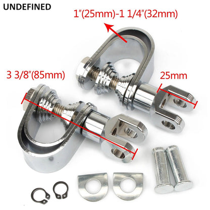 25mm-32mm Motorcycle Highway Pegs Crash Bar Clamp Mount Engine Guard Foot Pegs Footrest For Harley Sportster Softail Chopper - RPM Rivals