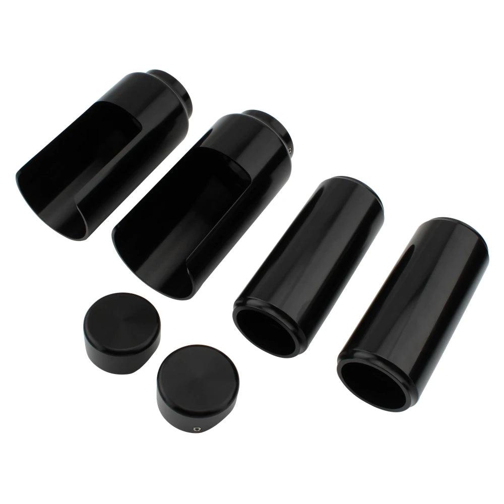 6Pcs Black Fork Boot Covers Tube Cap Kit For Harley Softail Breakout FXBR FXBRS 18+ - RPM Rivals