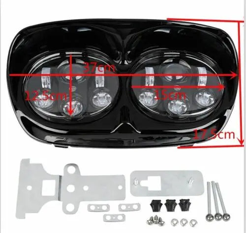 Motorcycle Inner & Outer Fairing 5.75'' Dual LED Headlight For Harley Road Glide FLTR 1998-2013