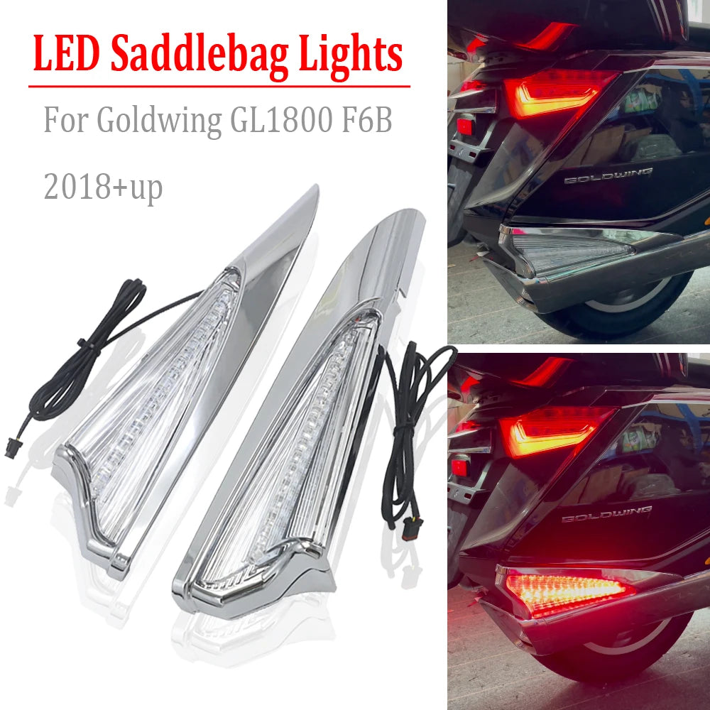 NEW GL1800 Motorbike Saddlebag Accent Swoop LED Light Case For Honda Goldwing GL 1800 F6B 2018 2019 2020 2021 Saddlebag Lights