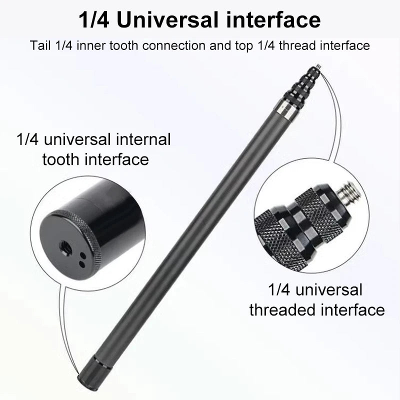 Carbon Fiber Scalable Monopod  Extended Edition Invisible Selfie Stick for Insta360 X3 X2 For Go Pro Stick Tripod 3m