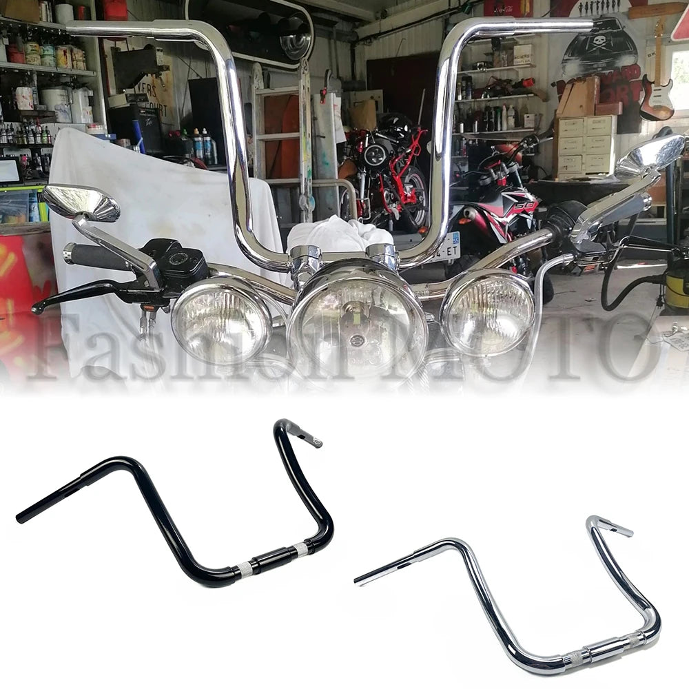 Motorcycle 1-1/4" Ape Hanger Handlebars Bars 14" 16" 18" For Harley Springers universal Custom handlebars - RPM Rivals