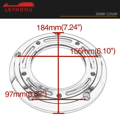 For Harley Touring Road King 1999-2015 Dyna Low Rider 1999-2017 Softail Street Bob 1999-2018 Motorcycle Derby Cover Black Chrome - RPM Rivals