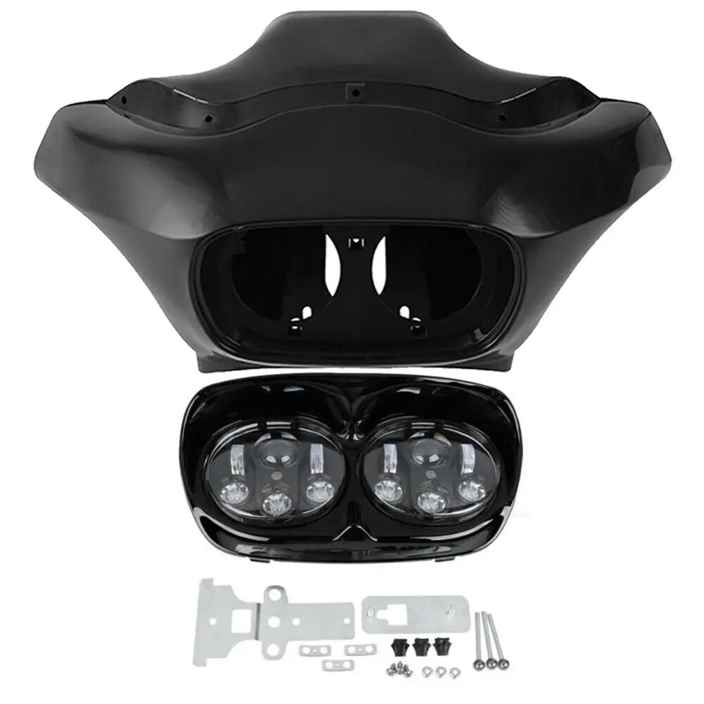 Motorcycle Inner & Outer Fairing 5.75'' Dual LED Headlight For Harley Road Glide FLTR 1998-2013