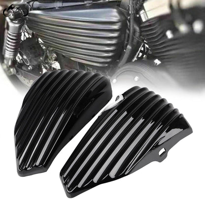 Black Side Battery Oil Tank Cover For Harley Sportster XL1200 883 Seventy Two XL1200V Forty Eight XL1200X Iron 883 XL883N - RPM Rivals