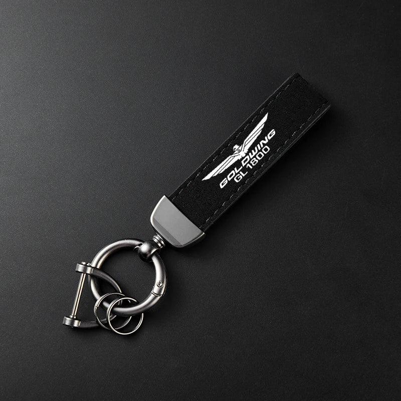 High-Grade Leather Suede Keychain Motorcycle Key Ring HONDA Goldwing 1800 GL1800 - RPM Rivals