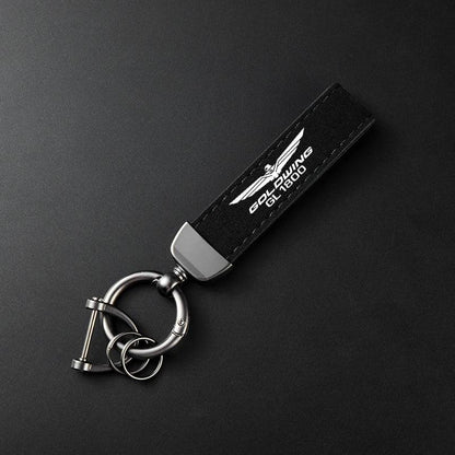 High-Grade Leather Suede Keychain Motorcycle Key Ring HONDA Goldwing 1800 GL1800 - RPM Rivals