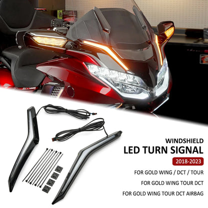 Motorcycle Strike Windshield Trim Lamp Turn Signal Brake LED Light For Honda Gold Wing GL 1800 GL1800 Tour DCT Airbag 2018-2023