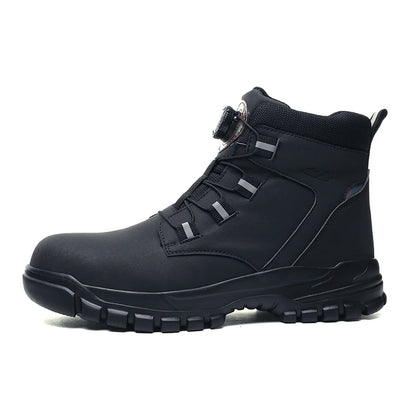 Waterproof Safety Boots Men Indestructible Steel Toe Boots Anti-smash Stab-resistant Safety Shoes Biker