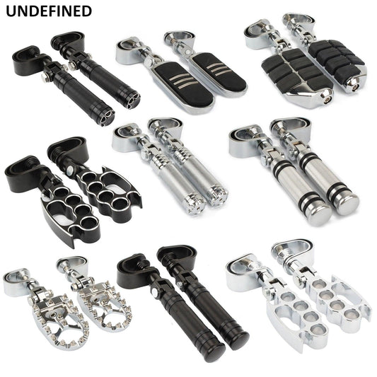 25mm-32mm Motorcycle Highway Pegs Crash Bar Clamp Mount Engine Guard Foot Pegs Footrest For Harley Sportster Softail Chopper - RPM Rivals