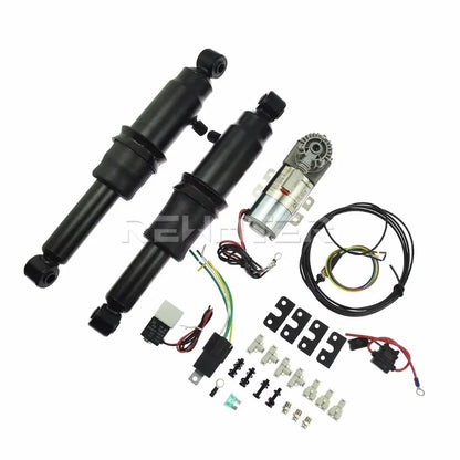 Black Adjustable Rear Air Ride Suspension Kit For Harley Touring Street Glide Electra Glide Road King FLHTKSE 94-2022