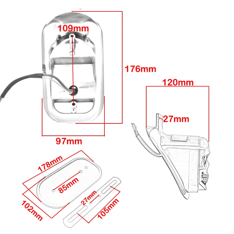 Universal LED Rear Skull Tail Light Brake Lamp Motorcycle accessories For Harley Cruisers Chopper License Plate Runring Lights