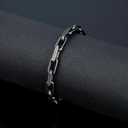 MKENDN Vintage Oxidized Black Chain Link Men Bracelet Punk Stainless Steel Motorcycle Bracelets Male Jewelry Accessories Gifts - RPM Rivals