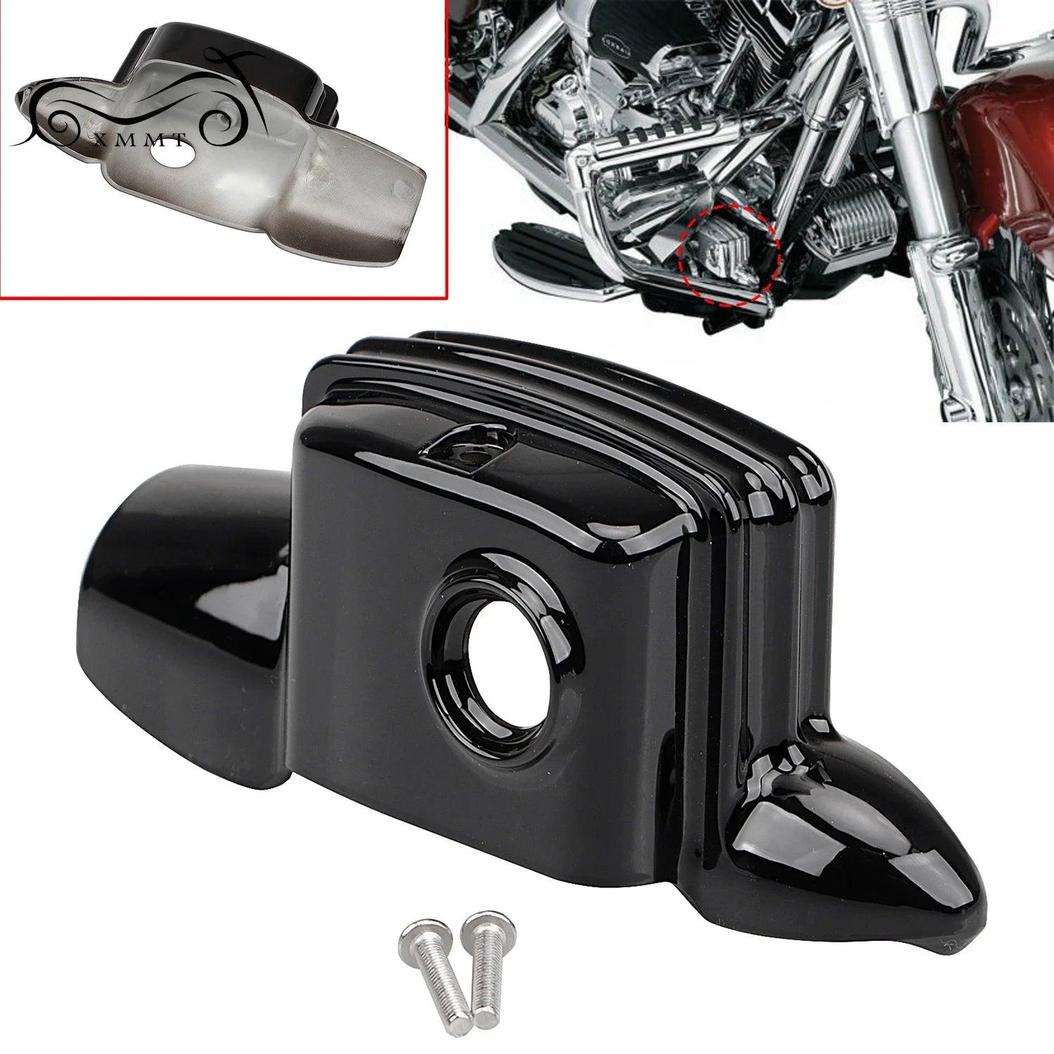 Motorcycle Gloss Black Rear Brake Master Cylinder Cover ABS Plastic For Harley Touring Road King Street Glide FLTRX 08-21 - RPM Rivals