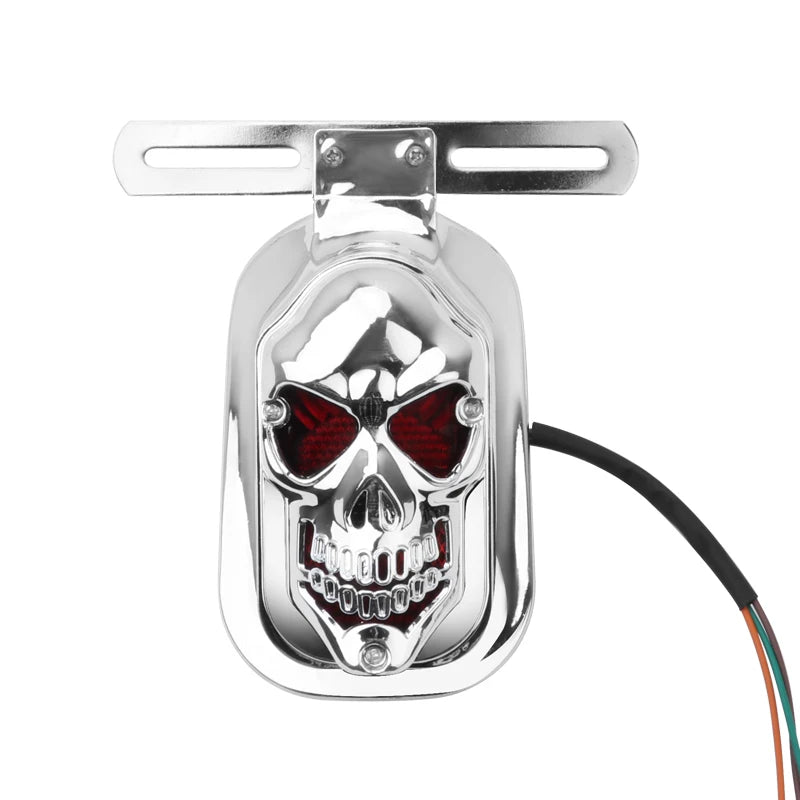 Universal LED Rear Skull Tail Light Brake Lamp Motorcycle accessories For Harley Cruisers Chopper License Plate Runring Lights