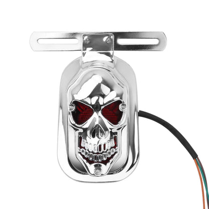 Universal LED Rear Skull Tail Light Brake Lamp Motorcycle accessories For Harley Cruisers Chopper License Plate Runring Lights