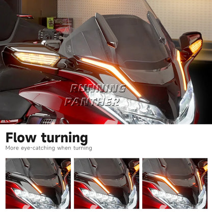 Motorcycle Strike Windshield Trim Lamp Turn Signal Brake LED Light For Honda Gold Wing GL 1800 GL1800 Tour DCT Airbag 2018-2023