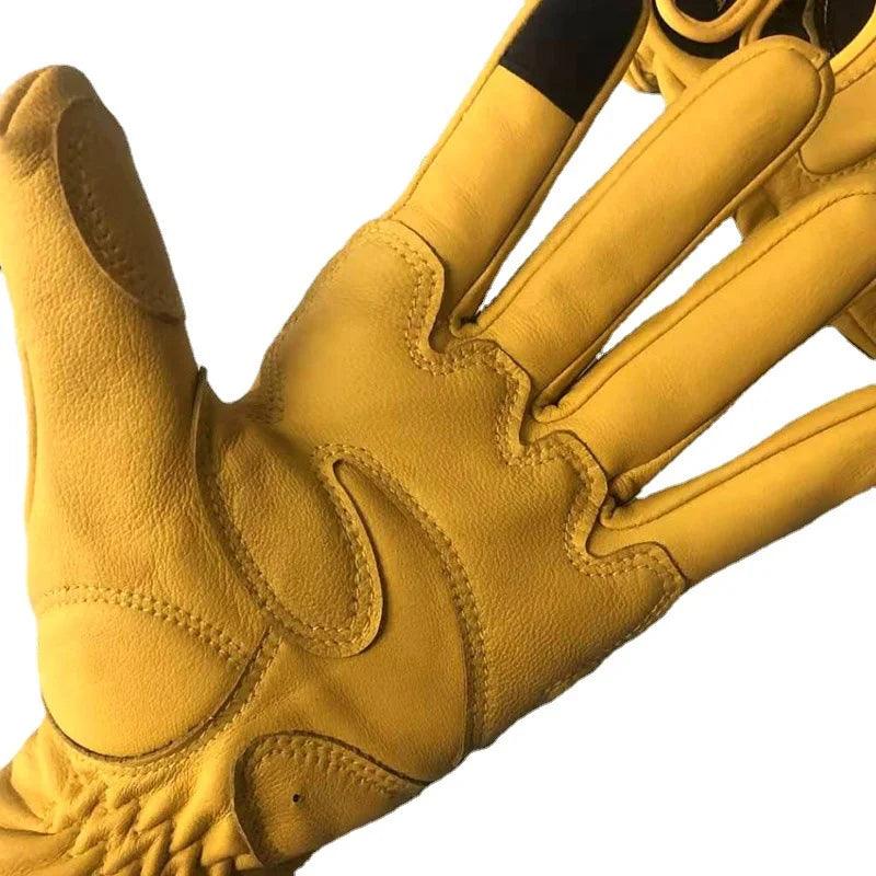 Retro Sheepskin Breathable Leather Motorcycle Gloves Racing Gloves Men's Motocross Winter&Summer Gloves Full/Half-finger Gloves - RPM Rivals