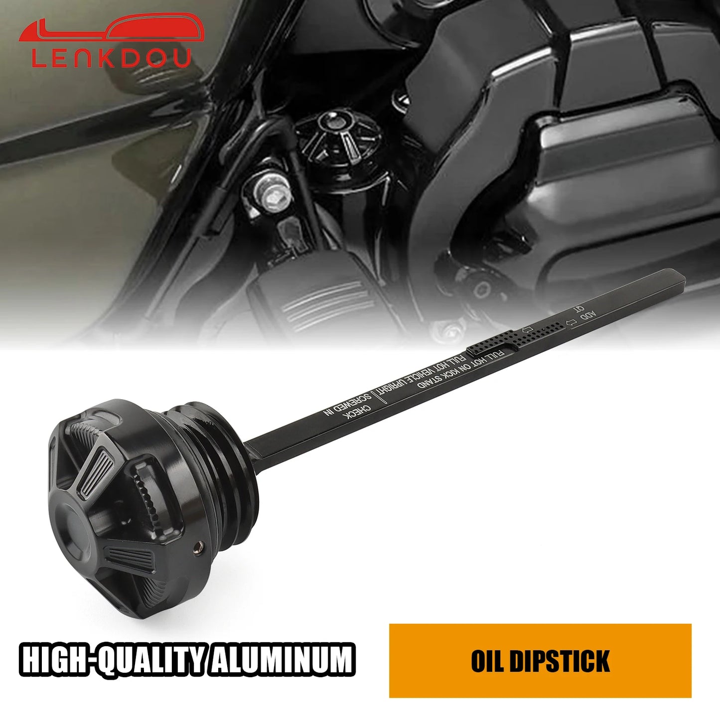 Motorcycle Oil Dipstick Black Chrome For Harley Touring Road King Electra Street Road Glide 2017-2024 Moto Accessories Aluminum - RPM Rivals