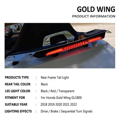 GL1800 Motorcycle Rear Top Box Shelf Turn Signal Trunk Luggage Rack LED Brake Tail Light For Honda GOLD WING GL 1800 2018-2022