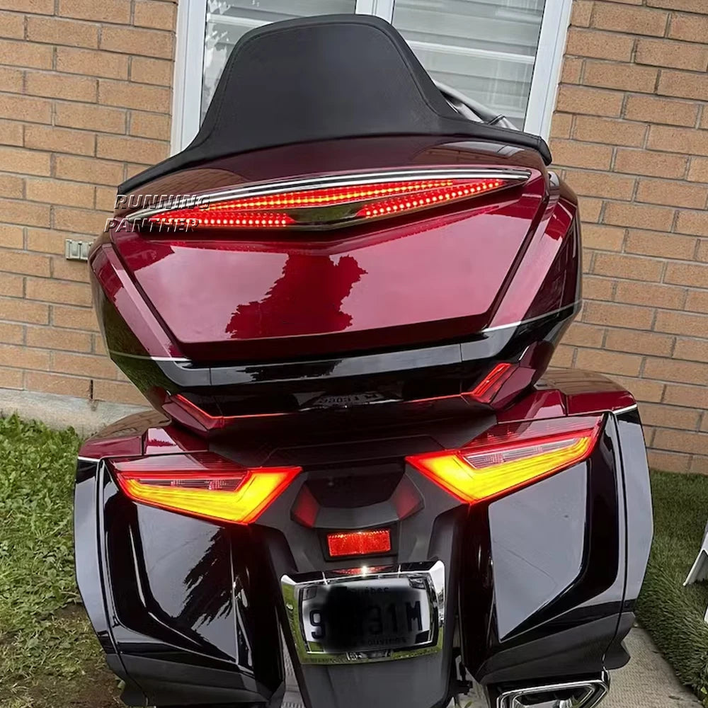 NEW For Honda Goldwing Gold Wing GL1800 GL 1800 2021 2022 2023 Motorcycle ABS Trunk Spoiler LED Red Rear Brake Light Turn Signal