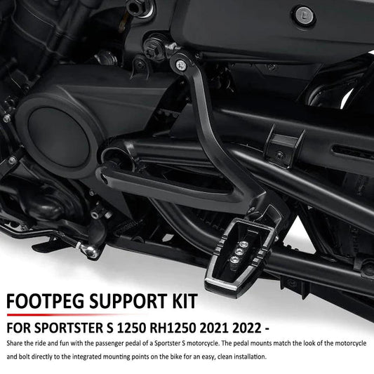 NEW FOR SPORTSTER S 1250 RH1250 RH 1250 2021 2022 - Motorcycle Passenger Foot Peg Rests Footpeg Support Kit Heat Shield Cover