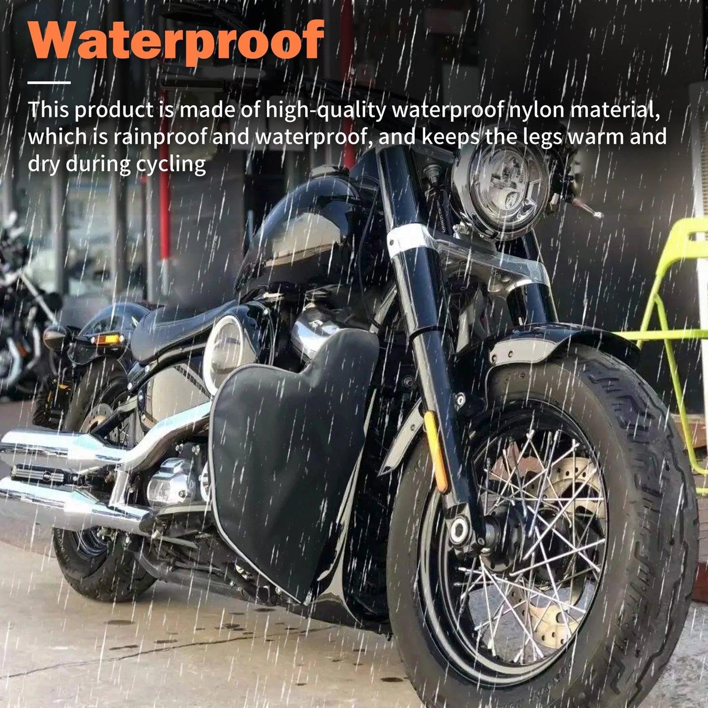 Motorcycle Leg Warmer Chaps Soft Lowers Engine Guard Bags Waterproof Black For Harley Softail Slim Fat Boy FXDB Breakout 2018-23 - RPM Rivals