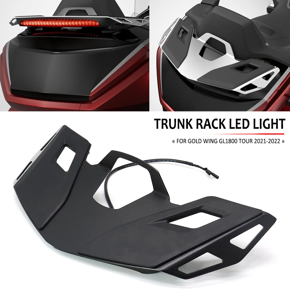 NEW For Honda Goldwing GOLD WING GL 1800 GL1800 B DA TOUR 2021 2022 - Motorcycle Rear Top Box Shelf Trunk Luggage Rack LED Light