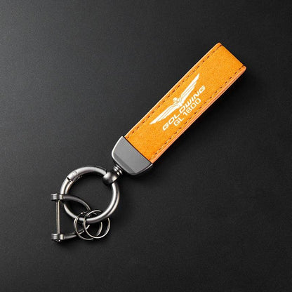 High-Grade Leather Suede Keychain Motorcycle Key Ring HONDA Goldwing 1800 GL1800 - RPM Rivals