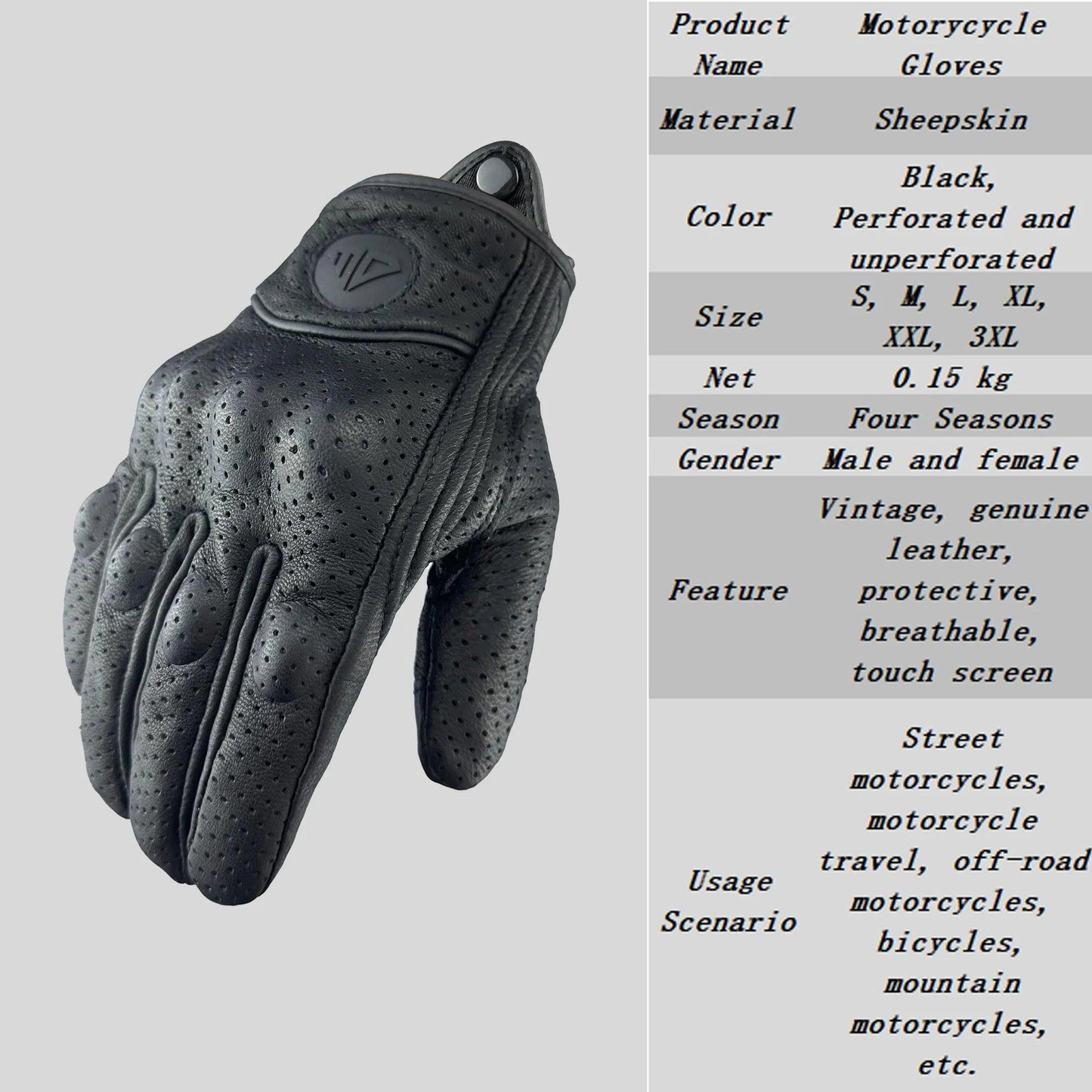 Motorcycle Gloves Men Women Moto Leather Cycling Winter Glove Motorbike Motorcross ATV Motor New S-3XL XXL Bicycle Protection - RPM Rivals