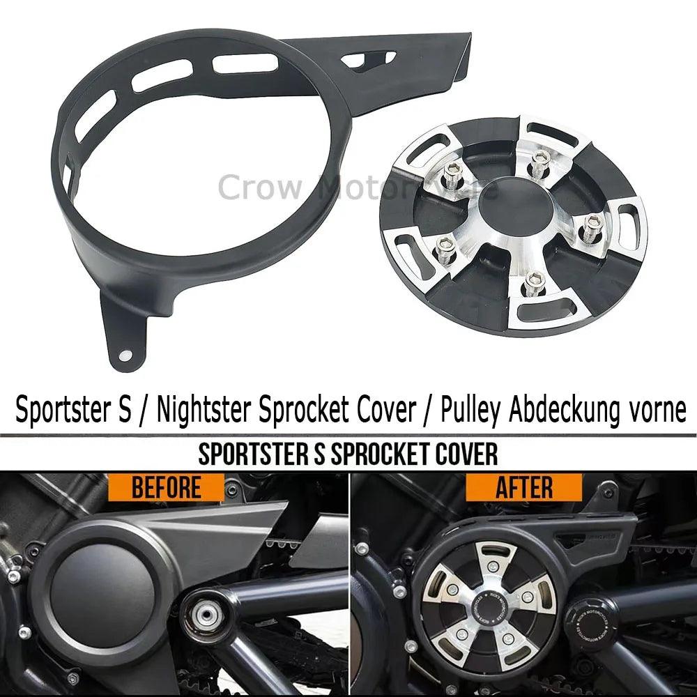 For RH1250s Sportster S 1250 RH975 Nightster 975 2022 2021 Motorcycle Front Black Drive Pulley Engine Upper Cover Sets - RPM Rivals