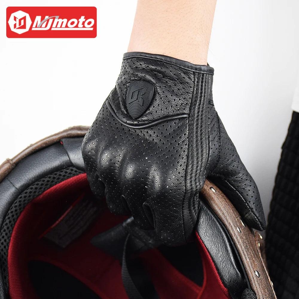 Motorcycle Gloves Summer Leather Motocross Glove Men Women Retro Biker Cycling Motorcyclist Protected Goatskin Mtb Cycling Glove - RPM Rivals