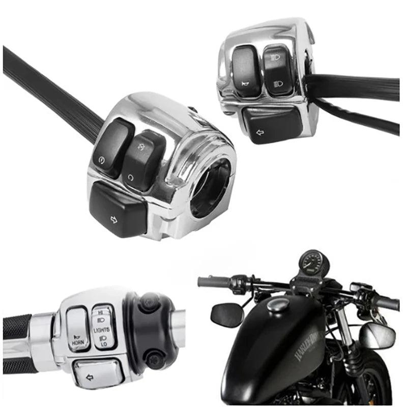 Motorcycle 1"25mm Handlebar Turn Signal Control Light Switch Black For Sportster XL 1200 883 Iron Dyna Softail FL V-Rod - RPM Rivals