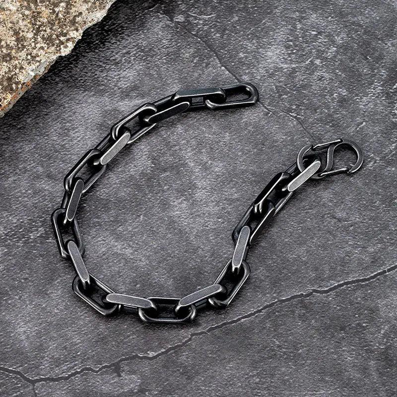 MKENDN Vintage Oxidized Black Chain Link Men Bracelet Punk Stainless Steel Motorcycle Bracelets Male Jewelry Accessories Gifts - RPM Rivals