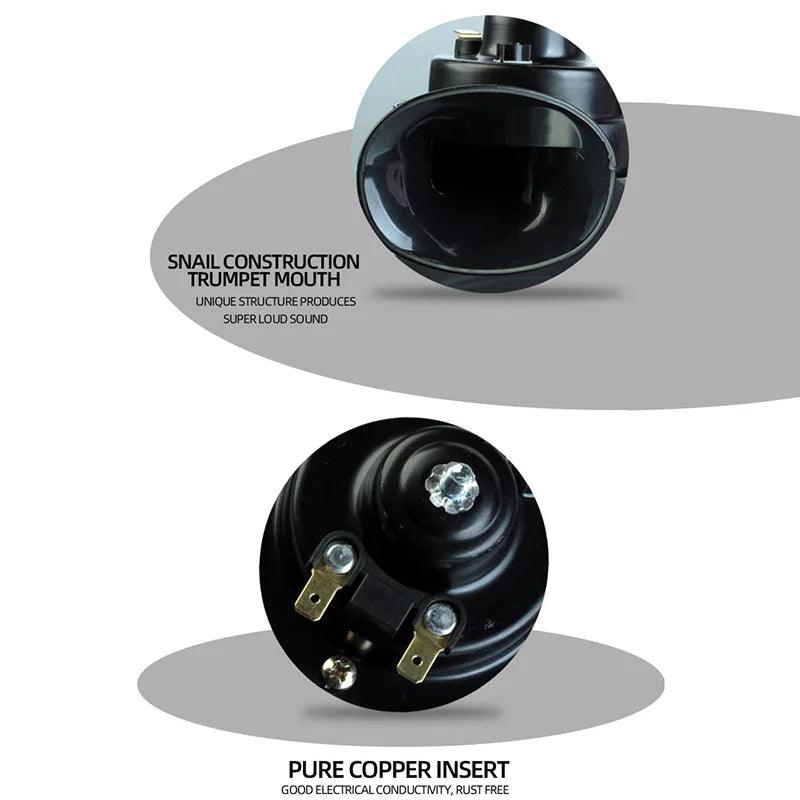 300DB 510HZ Motorcycle Horn snail style horn speaker 12v Supersound Boat Train horn signal horn Compressor Universal Waterproof