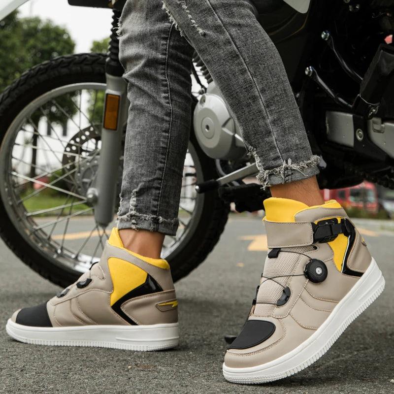 Motorcycle boots Waterproof motorcycle boots Men's casual motorcycle shoes Ultrafine fiber motorcycle riding racing boots - RPM Rivals